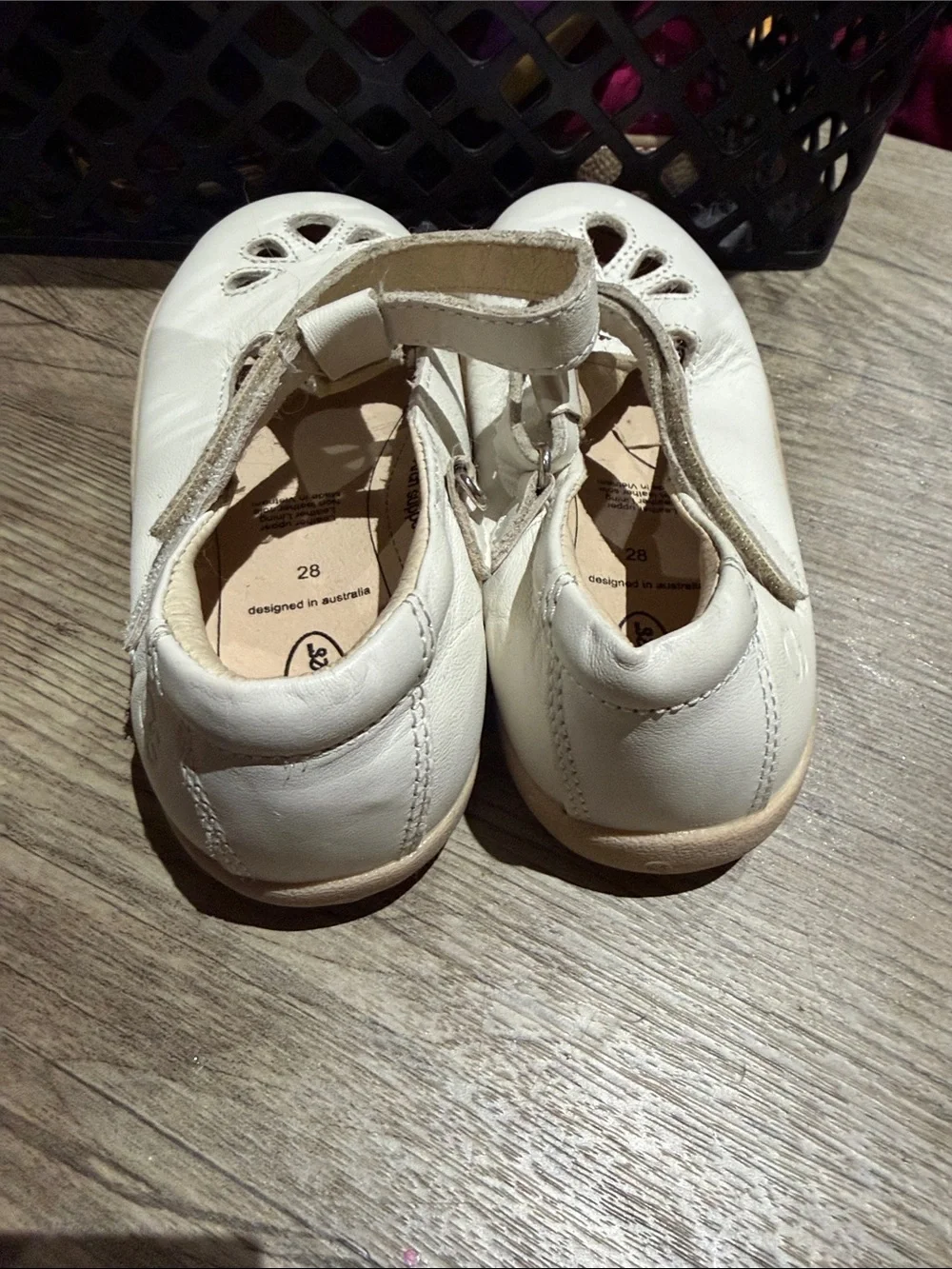 Old Soles Cream Leather Mary Jane Shoes with Cutout Detail